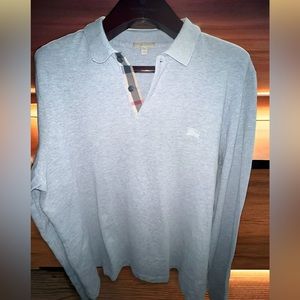 Mens long sleeve Burberry Brit gray polo shirt
Size xxl
